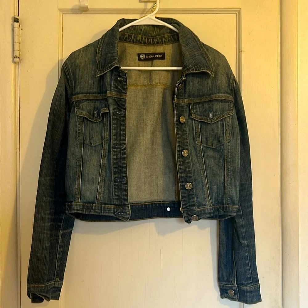 Sneak Peek cropped denim jacket - Picture 1 of 7